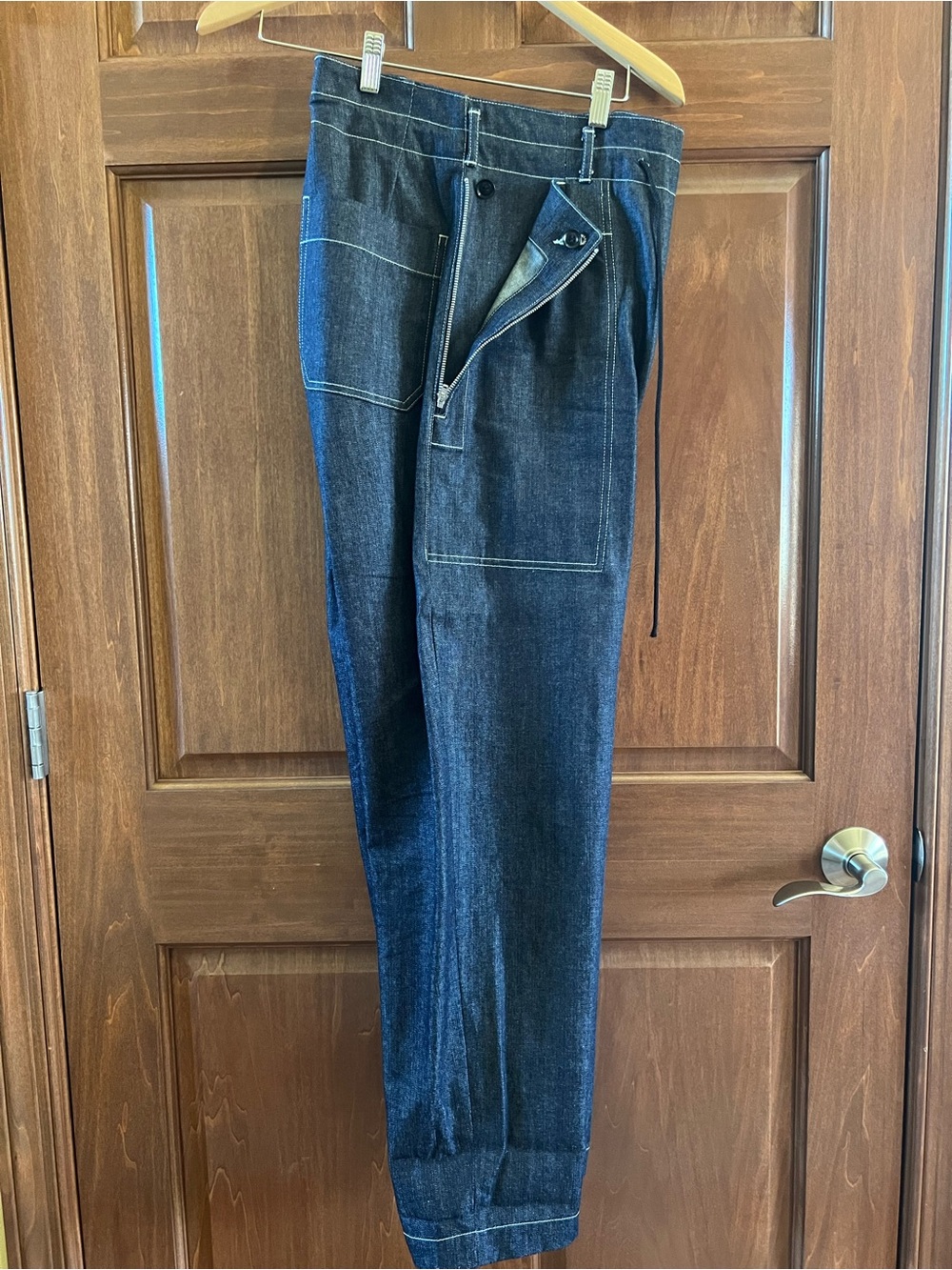 Yohji Yamamoto Jeans Dark Denim Pants Wide Leg Blue Indigo Size S (2 Japanese) - Picture 15 of 15